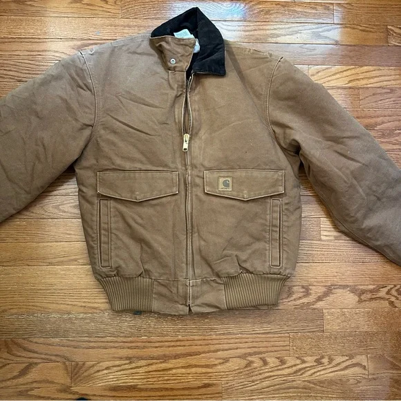 Carhartt Vintage J165 BRN Bomber Jacket, Brown Black Corduroy Collar size M - Picture 3 of 5